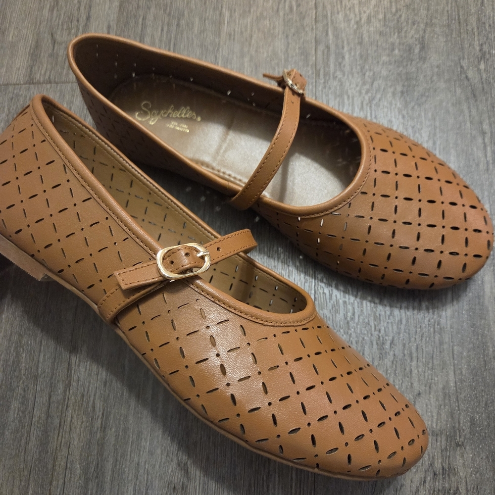 Seychelles • "Skyler" Perforated Mary-Jane Ballet Flats